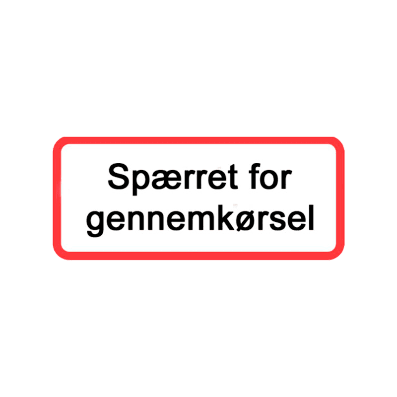 Spærret for gennemkørsel